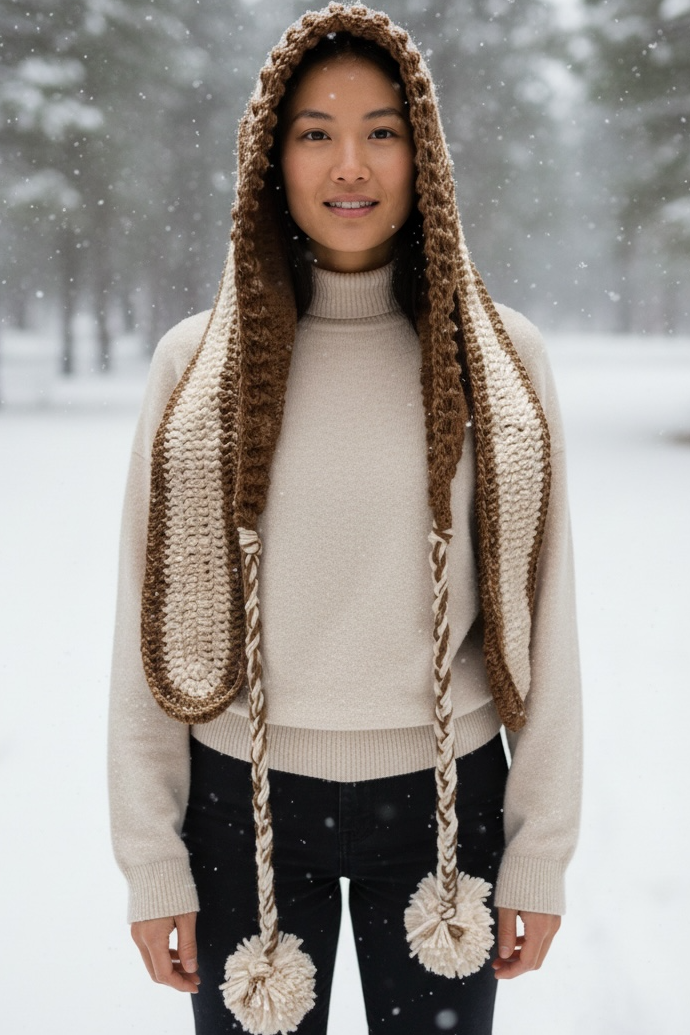 Handmade Crochet Bunny Hood