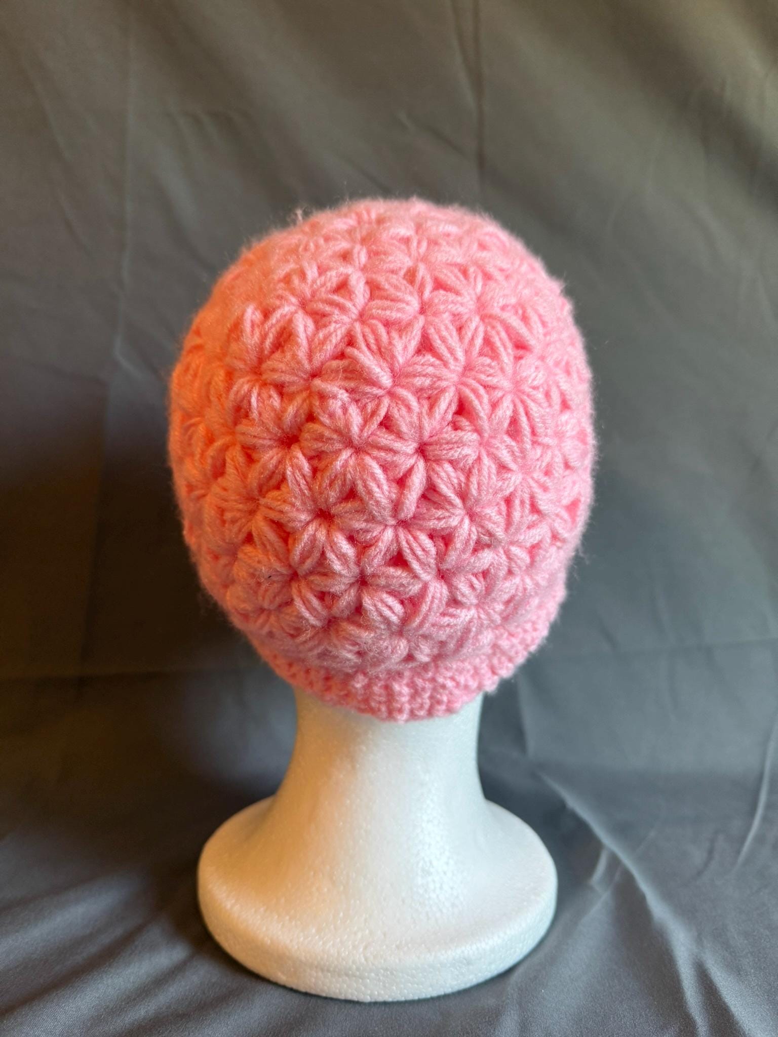 Pink Floral Stitch Beanie