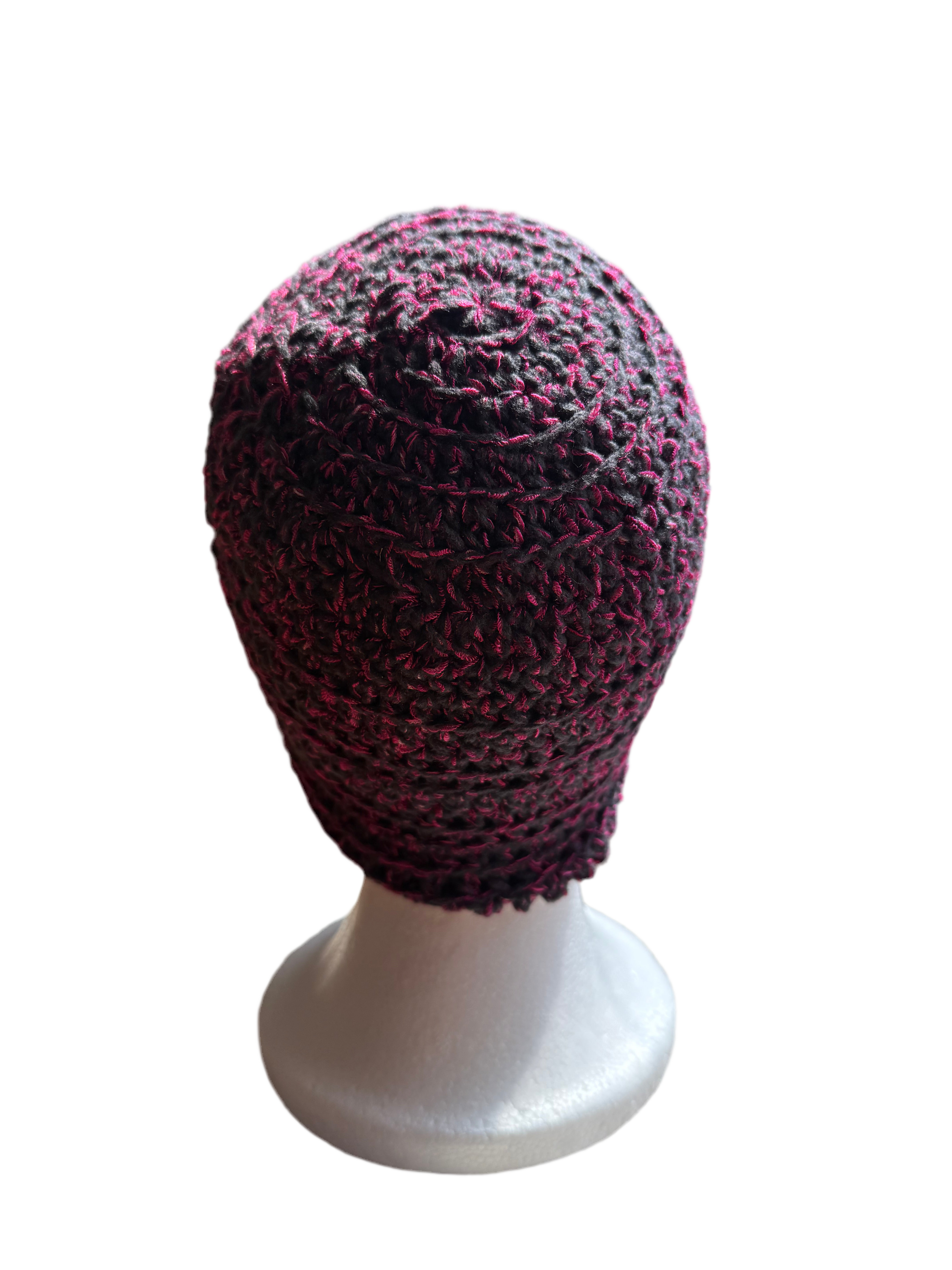 Black & Fuchsia beanie Size Small