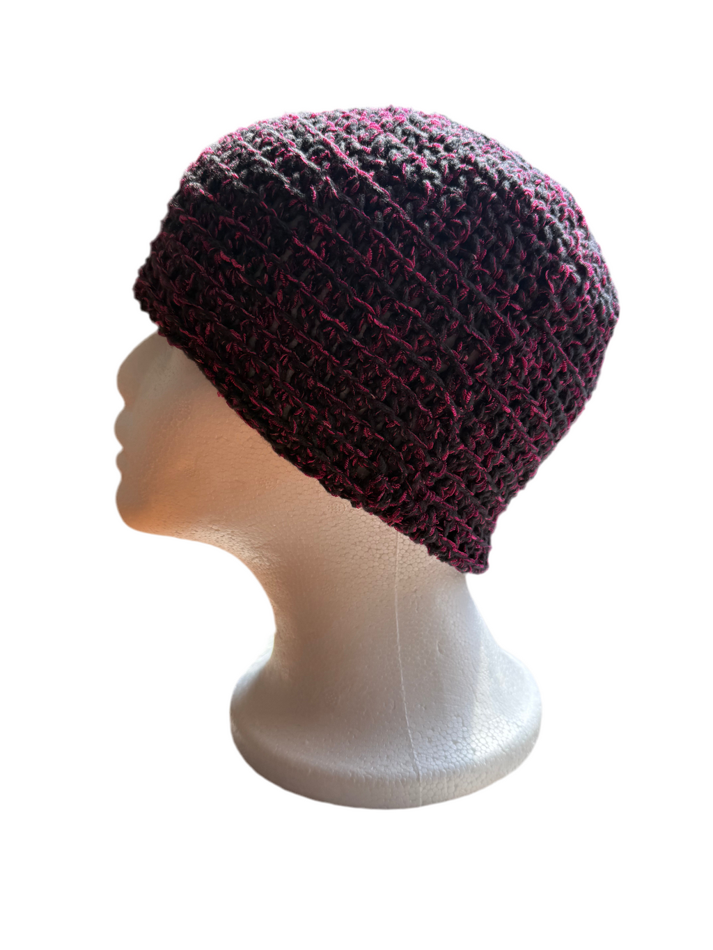 Black & Fuchsia beanie Size Small