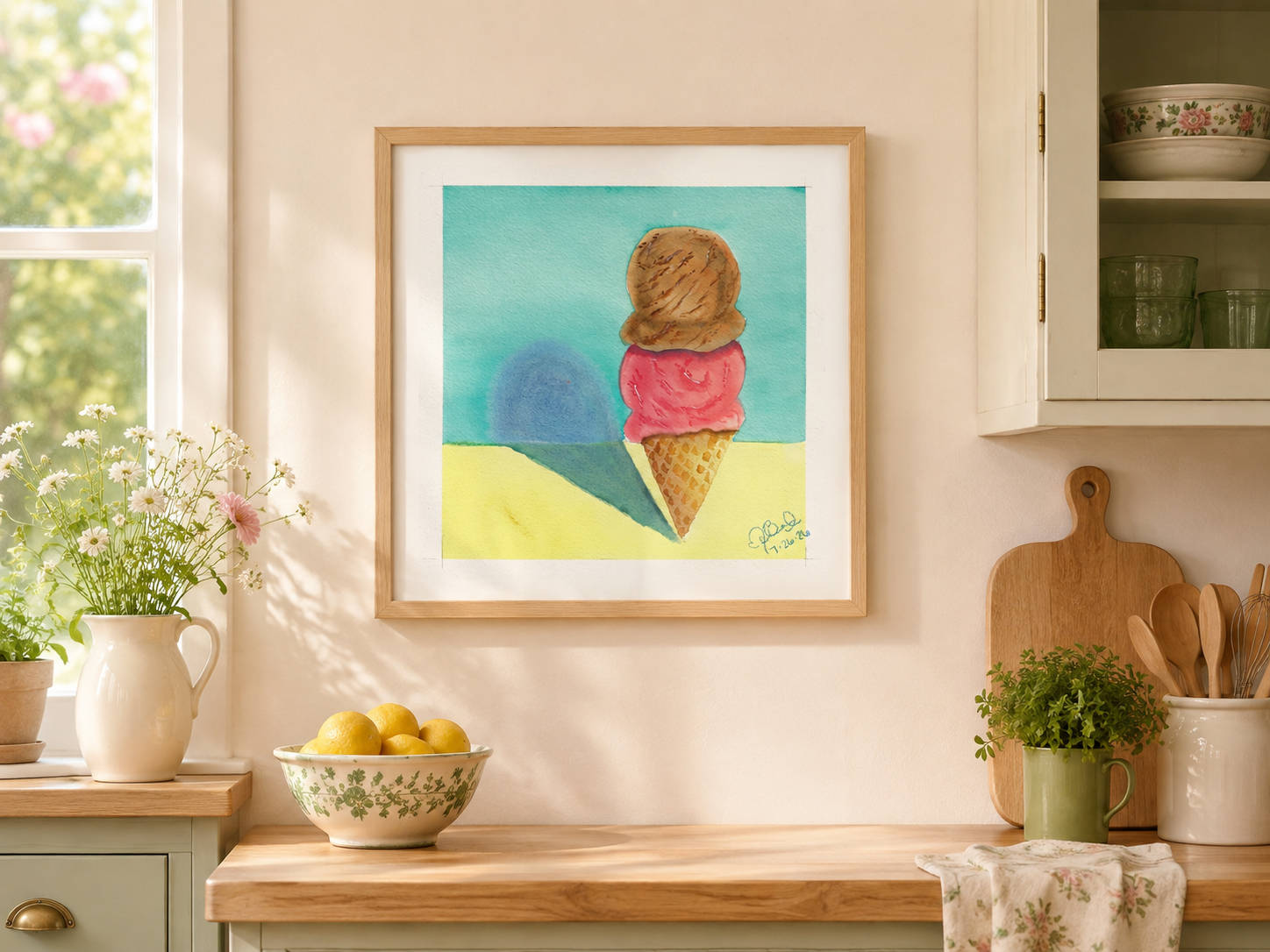 Sweet Nostalgia Collection-Ice Cream Cone- Fine Art Poster
