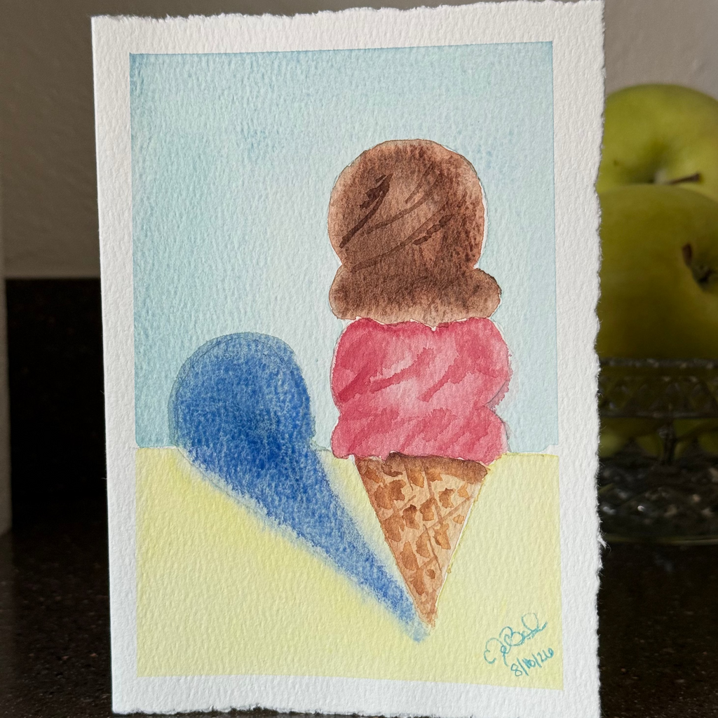 Hand-Painted Dessert Greeting Cards — Set of 4