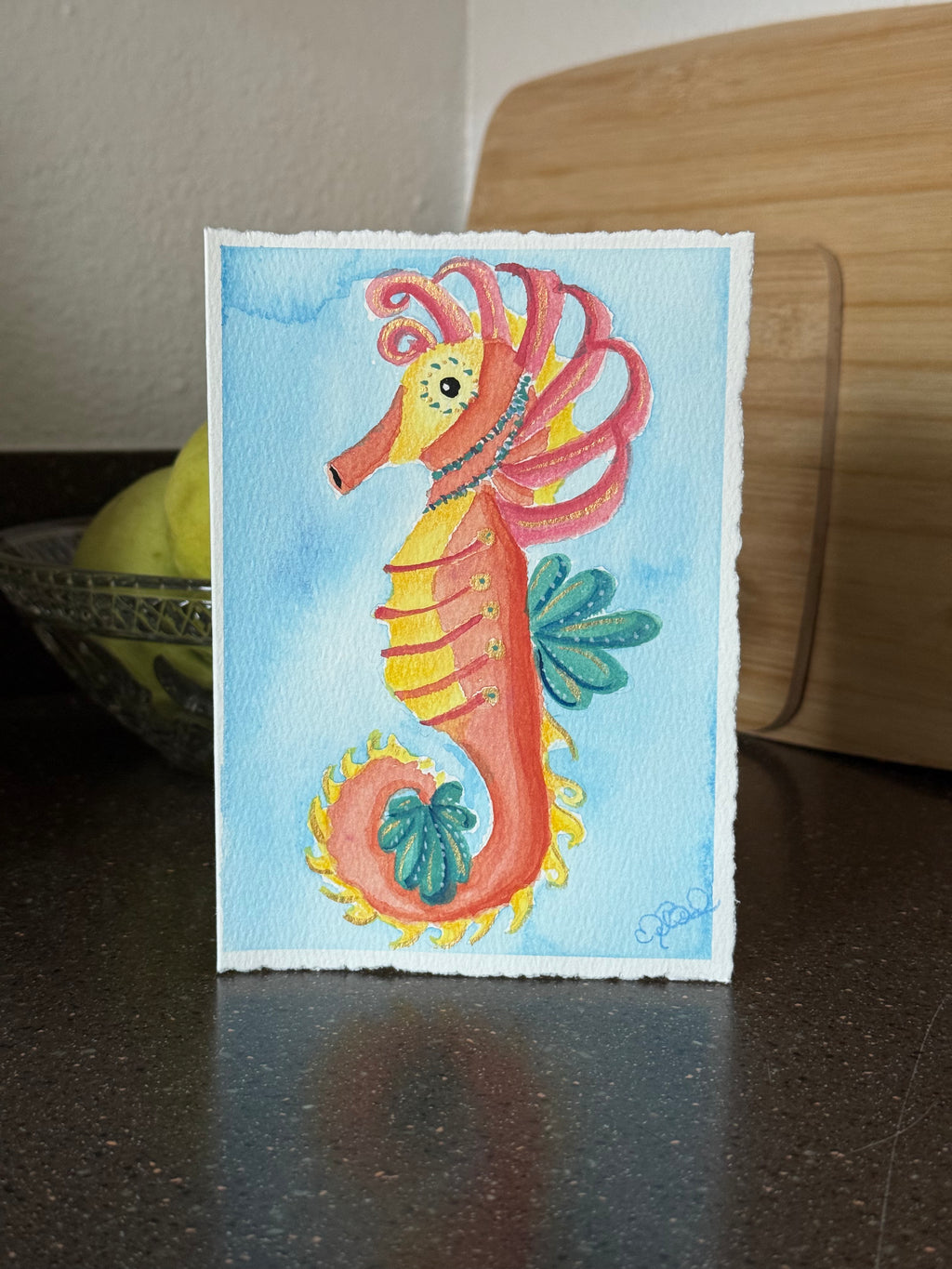 Hand-Painted Ocean Greeting Cards — Set of 4